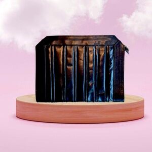 Vintage Black Italian Leather Clutch Handbag